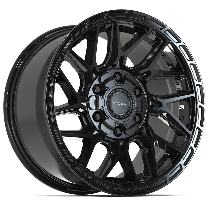 4PLAY Wheels Sport2.0 4PS28 17x9 Inch Brushed Black and Gloss Black Wheel with Tinted Clear Finish