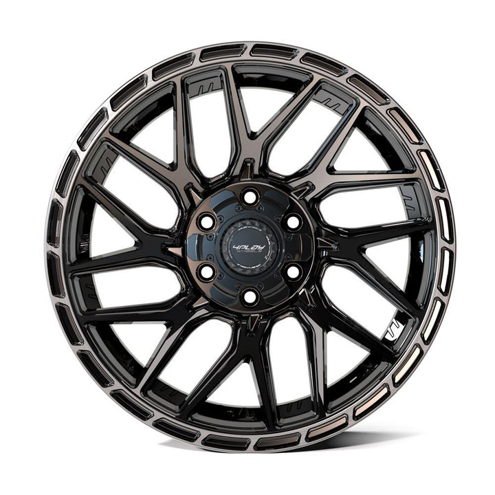 4PLAY Wheels Sport2.0 18x8 Brushed Black with Gloss Black Face for Ford, Jaguar, Land Rover, Lincoln, Volvo, Alfa Romeo, Dodge, Fiat, Jeep