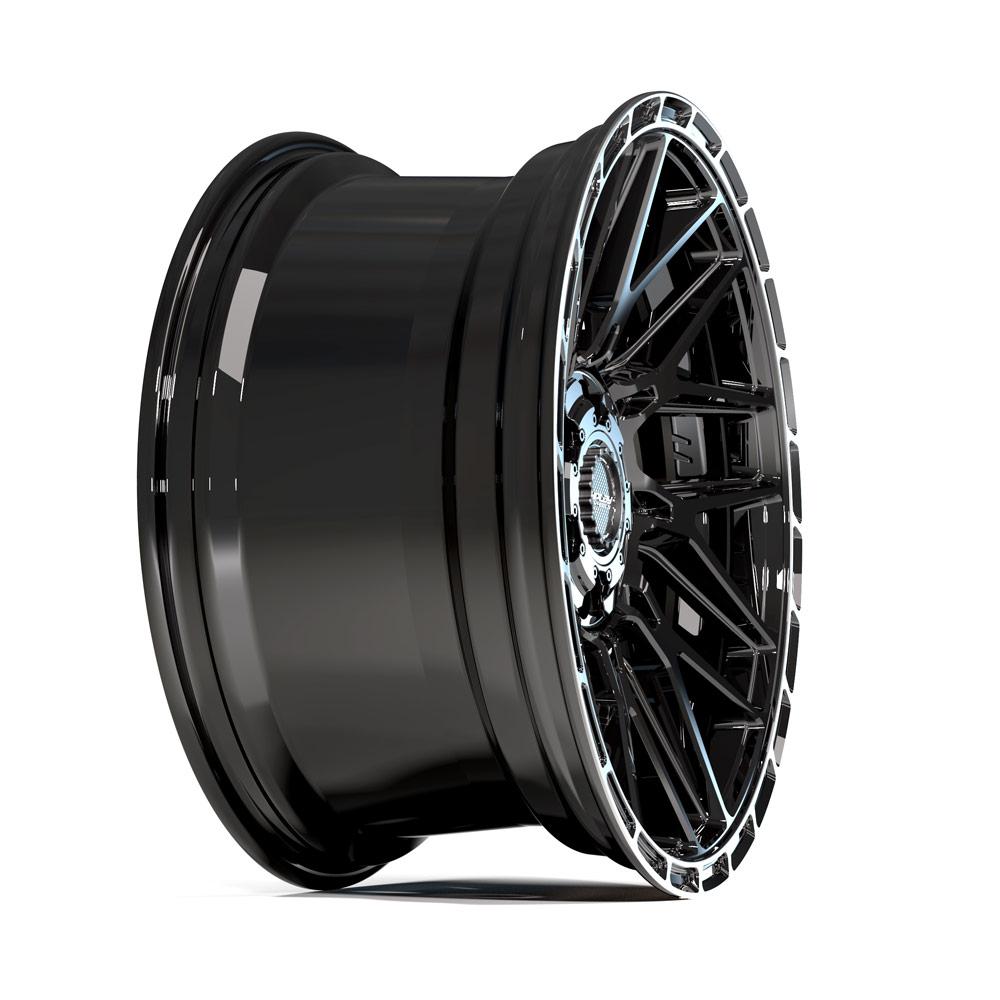 4PLAY Wheels Sport2.0 18x8 Brushed Black with Gloss Black Face for Ford, Jaguar, Land Rover, Lincoln, Volvo, Alfa Romeo, Dodge, Fiat, Jeep