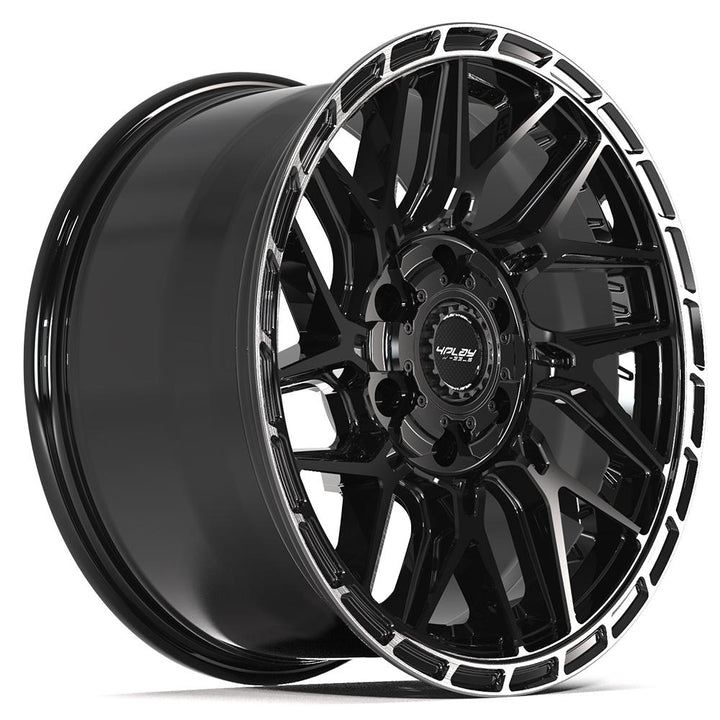 4PLAY Wheels Sport2.0 4PS28 18x9 Brushed Black and Gloss Black with Tinted Clear Finish