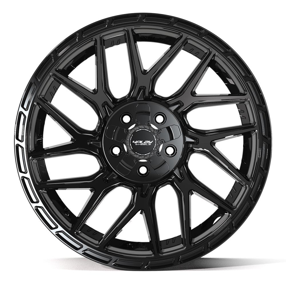 4PLAY Wheels Sport2.0 20x9 Brushed Black and Gloss Black with Tinted Clear - Part Number 4PS28