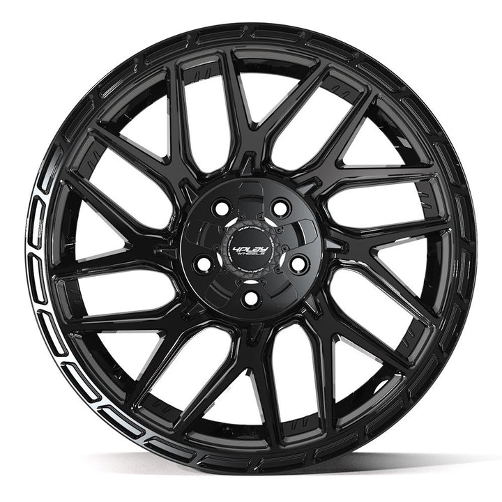 4PLAY Wheels Sport2.0 20x9 Brushed Black and Gloss Black with Tinted Clear - Part Number 4PS28