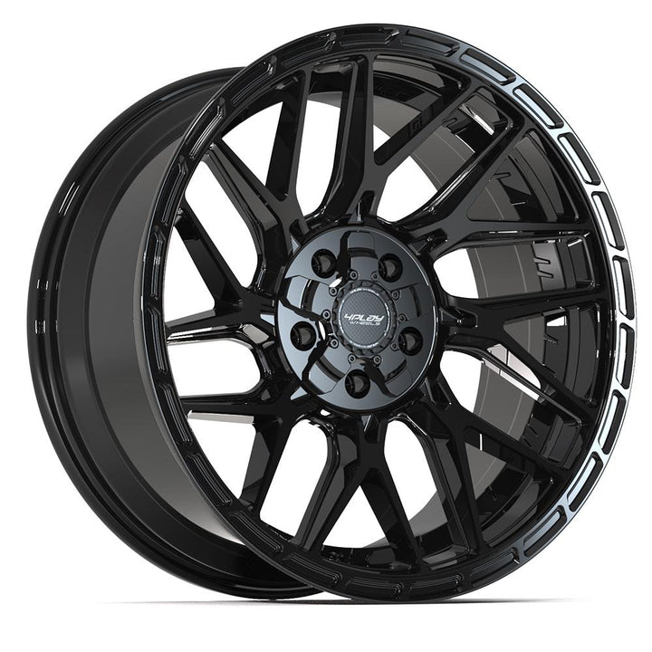4PLAY Wheels Sport2.0 20x9 Brushed Black and Gloss Black with Tinted Clear - Part Number 4PS28
