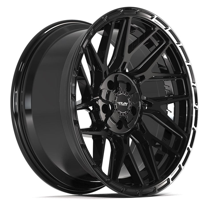 4PLAY Wheels Sport2.0 20x9 Brushed Black and Gloss Black with Tinted Clear - Part Number 4PS28