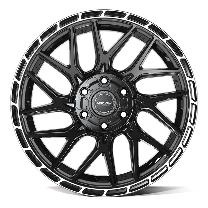 4PLAY Wheels Sport2.0 20x9 6x135mm & 6x5.5" -6ET Brushed Black Gloss Black with Brushed Face & Tinted Clear - Part Number 4PS28-20090-6D55-6BBT