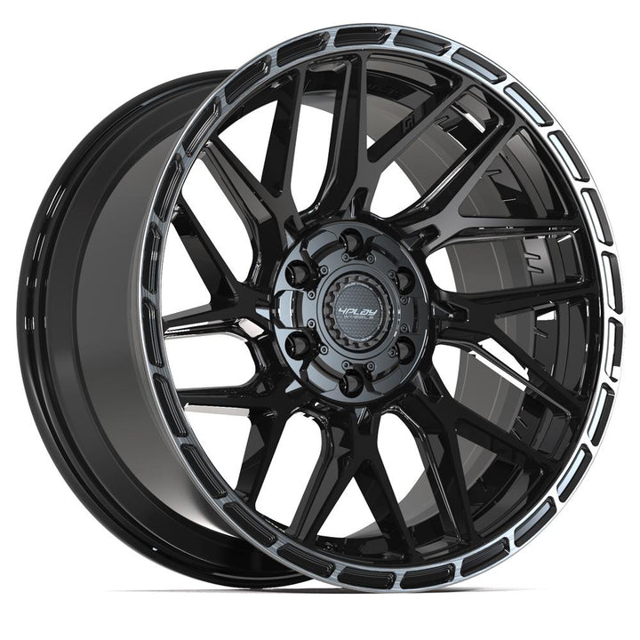 4PLAY Wheels Sport2.0 20x9 6x135mm & 6x5.5" -6ET Brushed Black Gloss Black with Brushed Face & Tinted Clear - Part Number 4PS28-20090-6D55-6BBT
