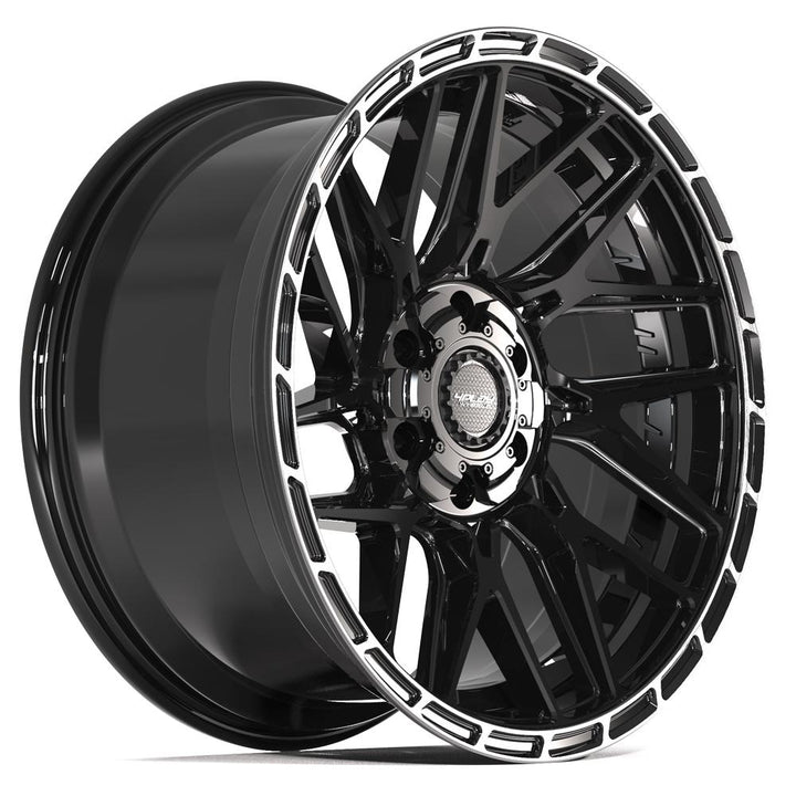 4PLAY Wheels Sport2.0 20x9 6x135mm & 6x5.5" -6ET Brushed Black Gloss Black with Brushed Face & Tinted Clear - Part Number 4PS28-20090-6D55-6BBT