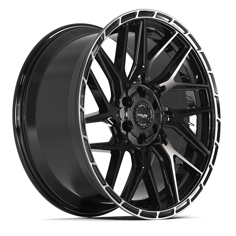 4PLAY Wheels Sport2.0 22x10 Brushed Black and Gloss Black with Tinted Clear - Part Number 4PS28