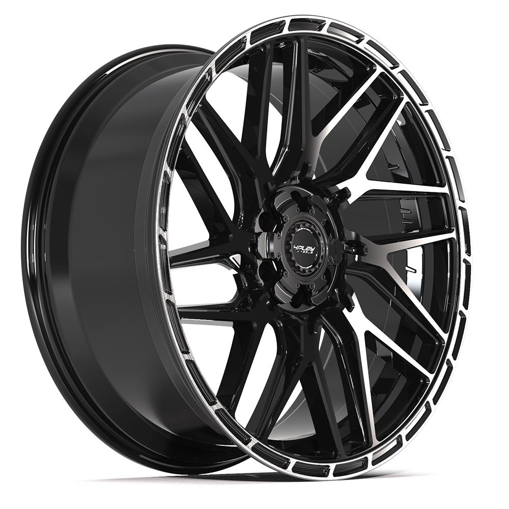 4PLAY Wheels Sport2.0 24x10 Brushed Black and Gloss Black Wheel with Tinted Clear Finish - Part Number 4PS28