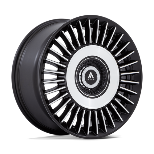 Asanti Black TIARA 22x9 Satin Black Bright Mach Face Wheel with 5x115/120 Bolt Pattern and 74.10 Center Bore
