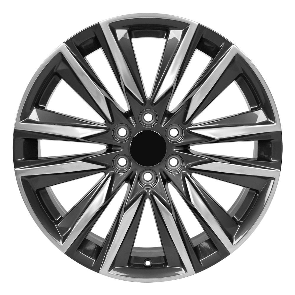 OE Wheels 22-inch Replica Wheel for Cadillac Escalade - CA91 Gunmetal with Polished Face