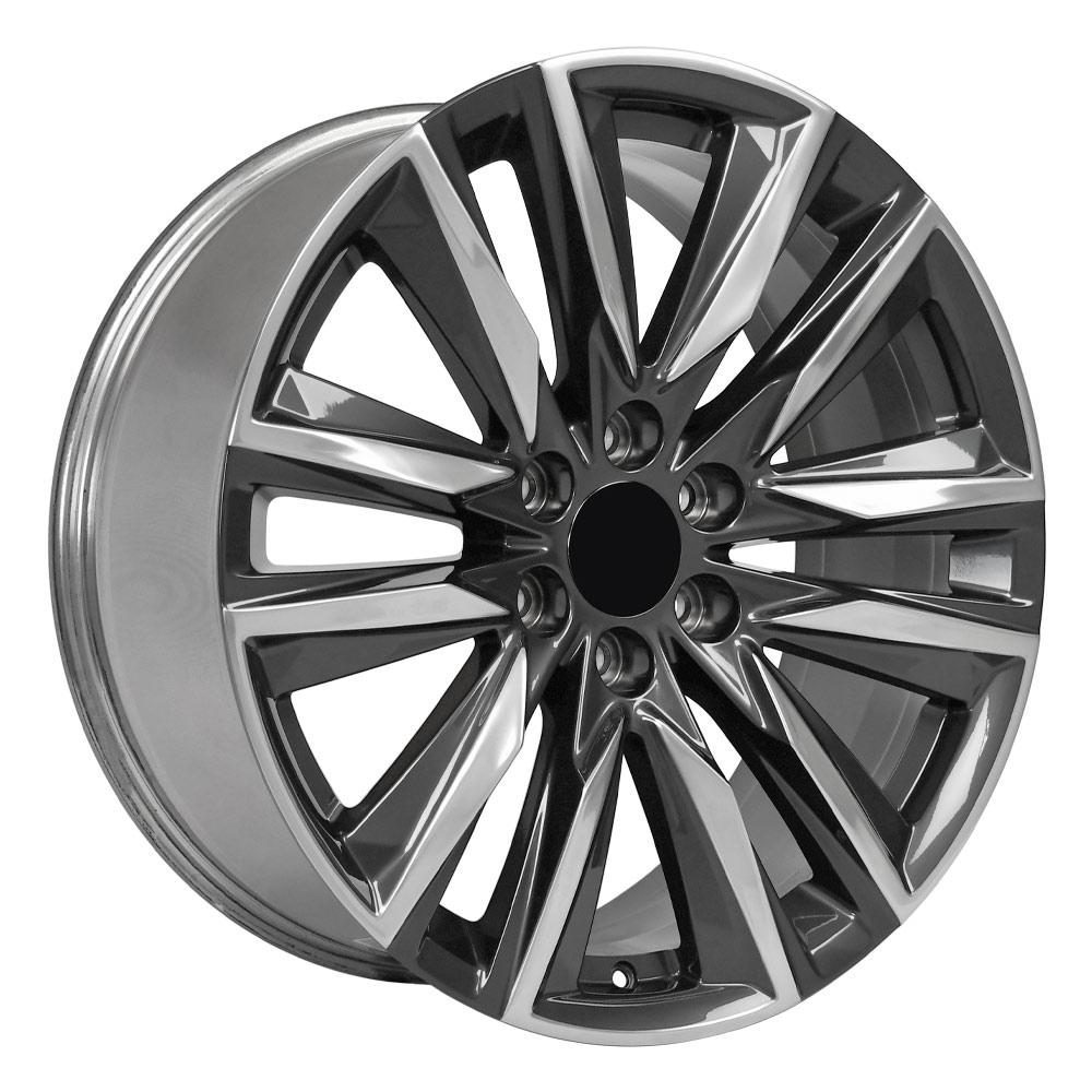 OE Wheels 22-inch Replica Wheel for Cadillac Escalade - CA91 Gunmetal with Polished Face