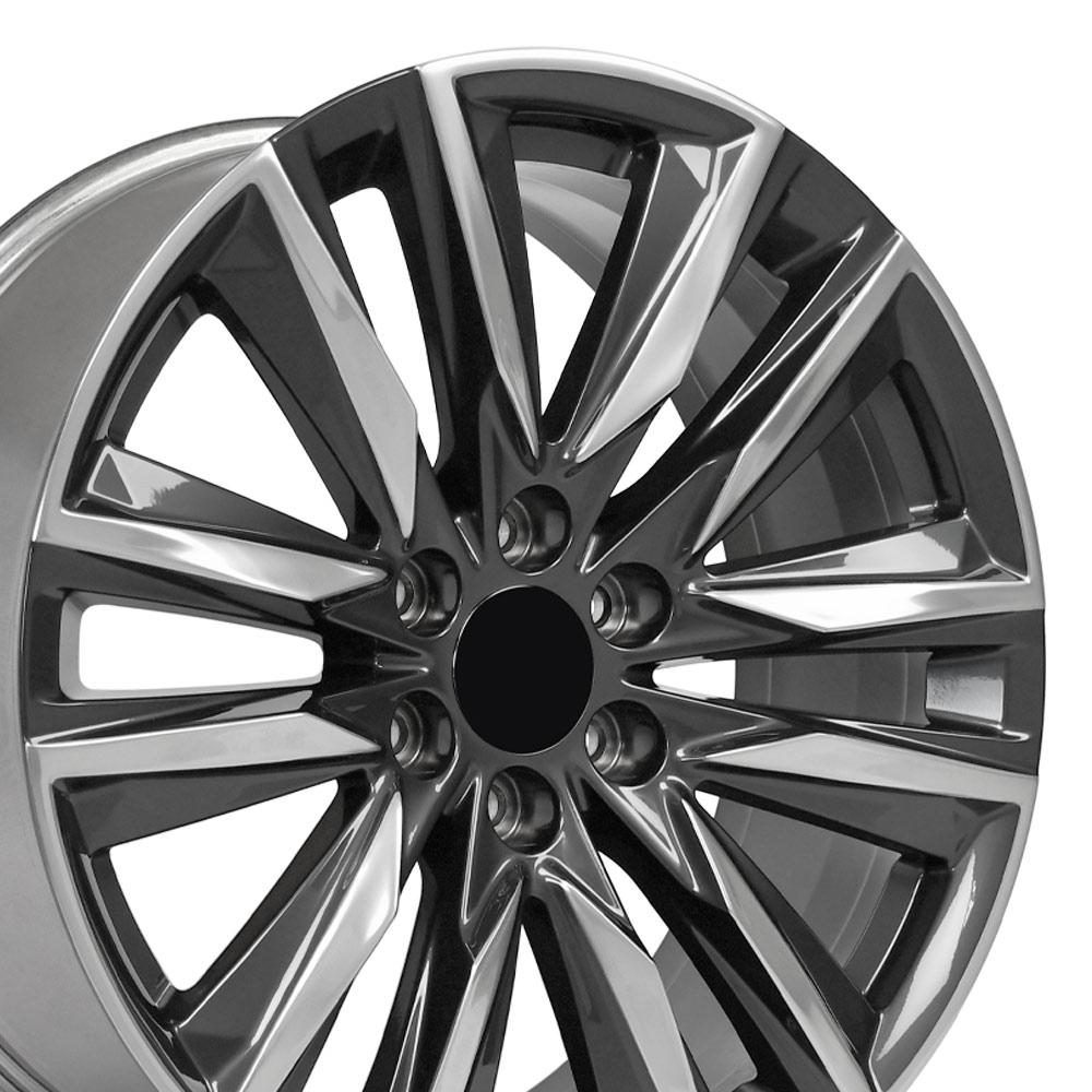 OE Wheels 22-inch Replica Wheel for Cadillac Escalade - CA91 Gunmetal with Polished Face