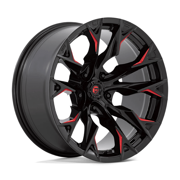 Fuel 1PC D823 FLAME Wheel | Gloss Black Milled W/ Candy Red