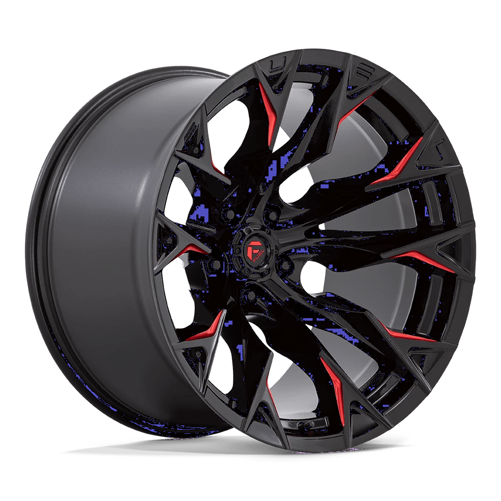 Fuel 1PC D823 FLAME Wheel | Gloss Black Milled W/ Candy Red