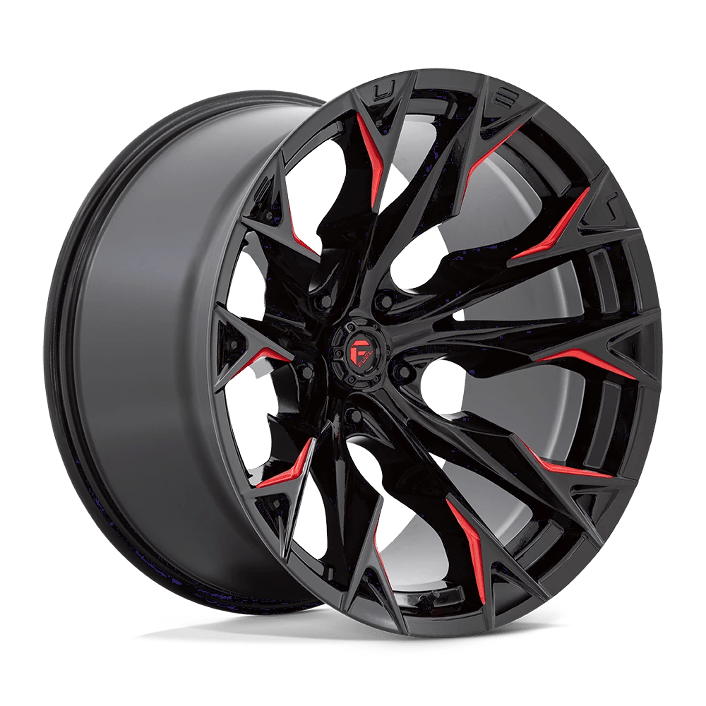 Fuel 1PC D823 FLAME Wheel | Gloss Black Milled W/ Candy Red