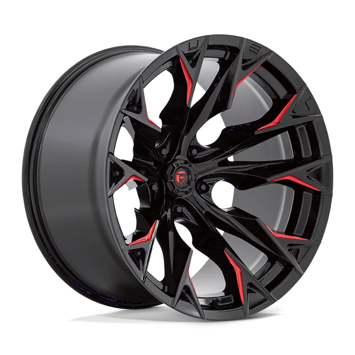 Fuel 1PC D823 FLAME Wheel | Gloss Black Milled W/ Candy Red