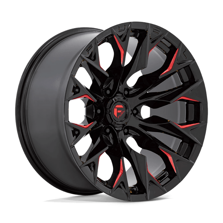 Fuel 1PC D823 FLAME Wheel | Gloss Black Milled W/ Candy Red