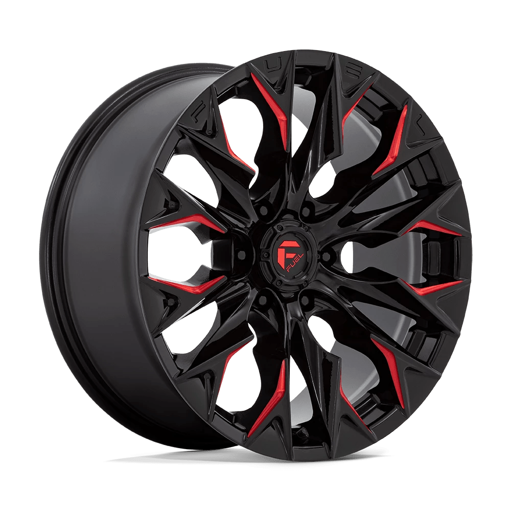 Fuel 1PC D823 FLAME Wheel | Gloss Black Milled W/ Candy Red