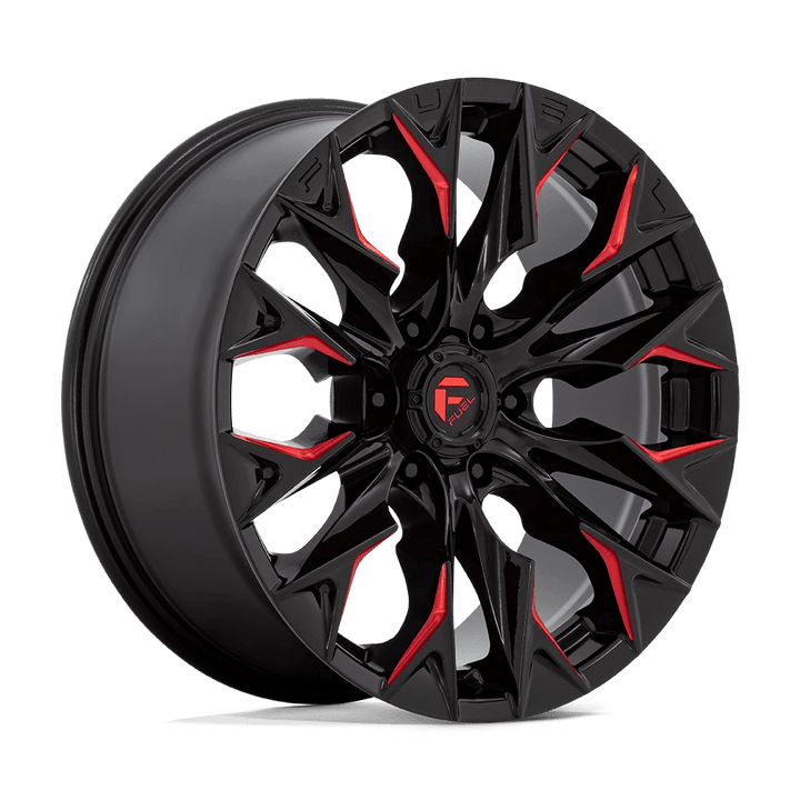 Fuel 1PC D823 FLAME Wheel | Gloss Black Milled W/ Candy Red