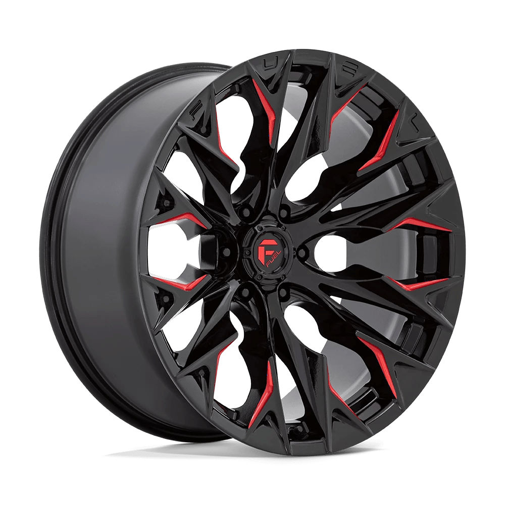 Fuel 1PC D823 FLAME Wheel | Gloss Black Milled W/ Candy Red