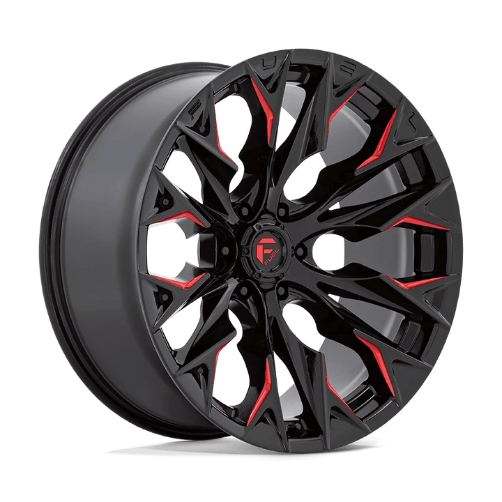 Fuel 1PC D823 FLAME Wheel | Gloss Black Milled W/ Candy Red