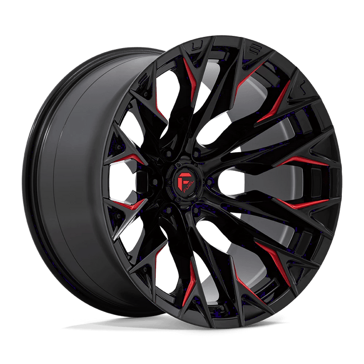 Fuel 1PC D823 FLAME Wheel | Gloss Black Milled W/ Candy Red