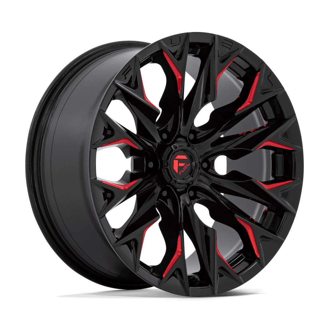 Fuel 1PC D823 FLAME Wheel | Gloss Black Milled W/ Candy Red
