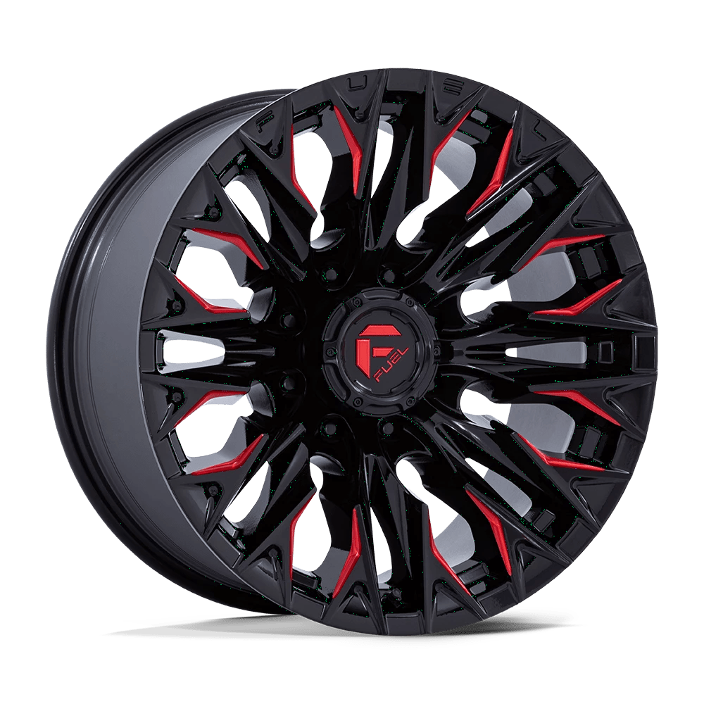 Fuel 1PC D823 FLAME Wheel | Gloss Black Milled W/ Candy Red