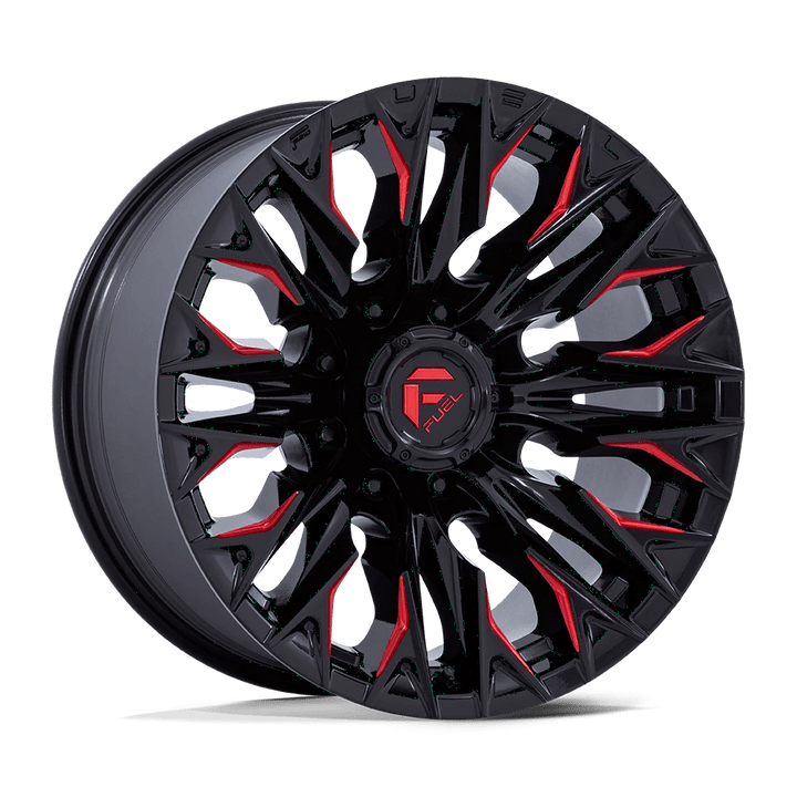Fuel 1PC D823 FLAME Wheel | Gloss Black Milled W/ Candy Red