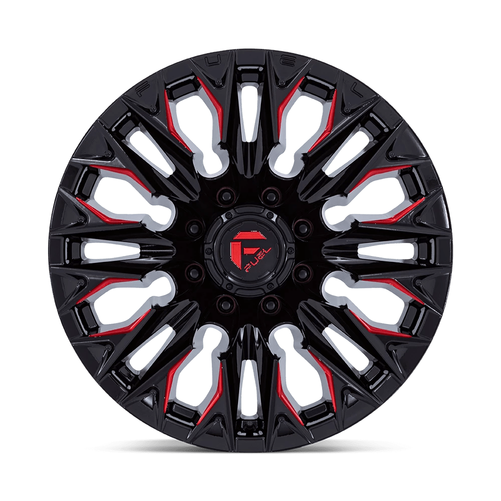Fuel 1PC D823 FLAME Wheel | Gloss Black Milled W/ Candy Red