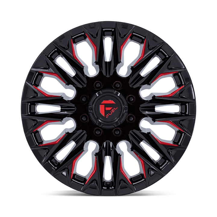 Fuel 1PC D823 FLAME Wheel | Gloss Black Milled W/ Candy Red