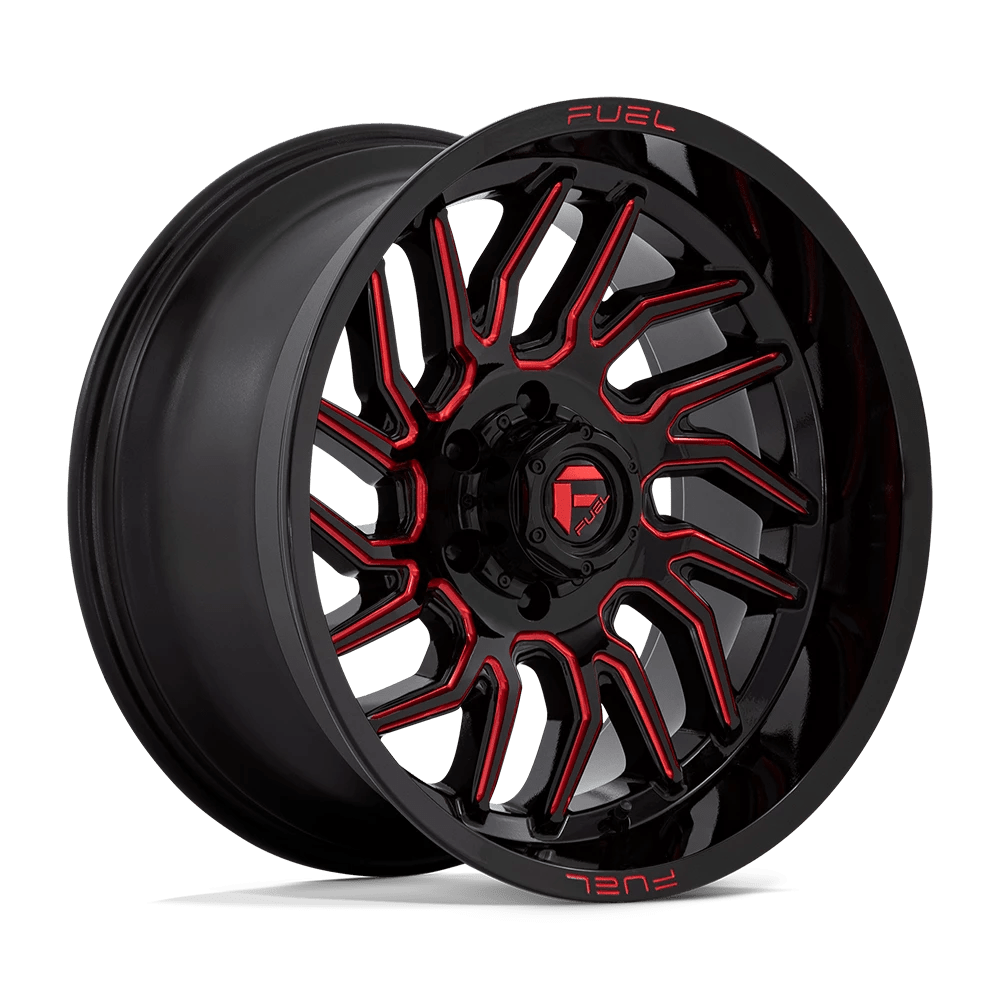Fuel 1PC D808 HURRICANE Wheel | Gloss Black Milled Red Tint
