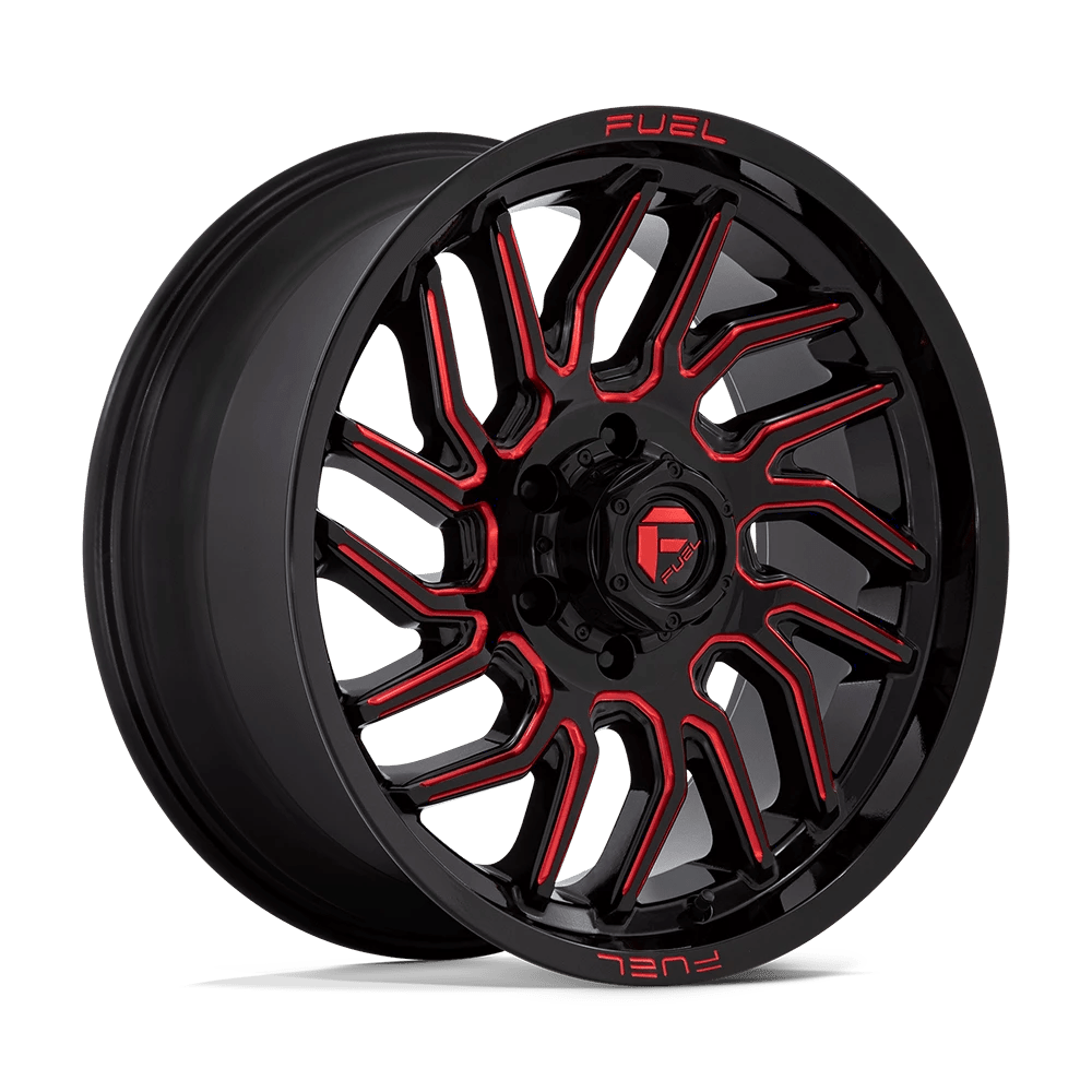 Fuel 1PC D808 HURRICANE Wheel | Gloss Black Milled Red Tint