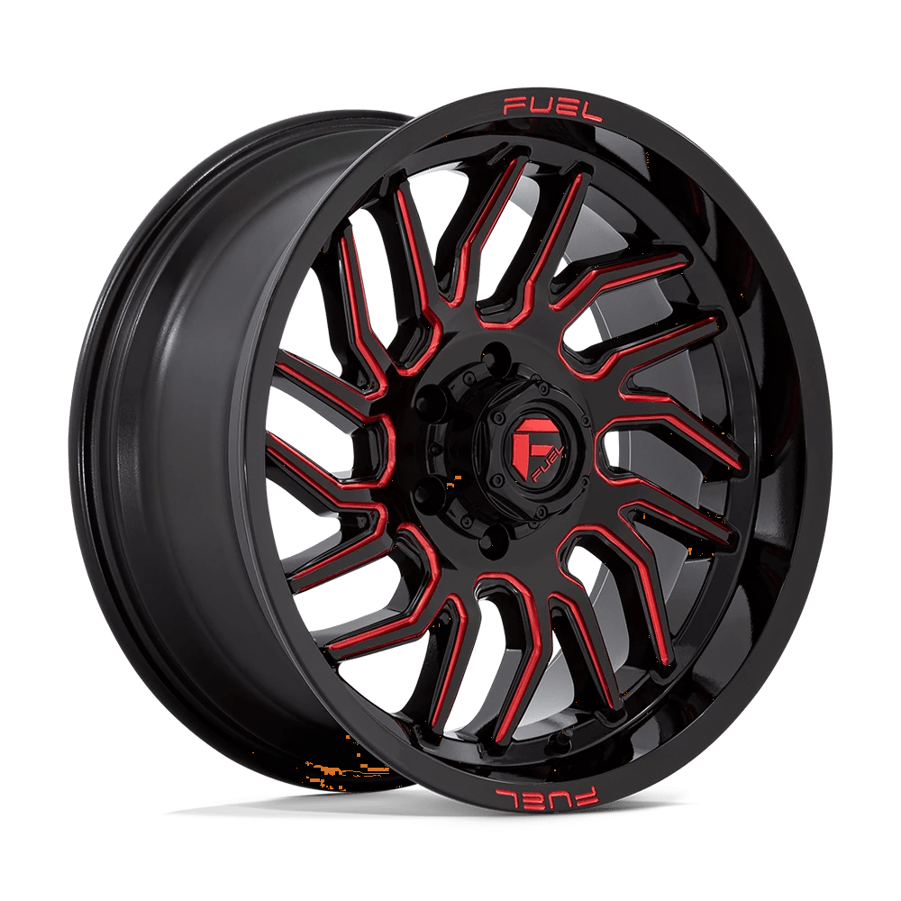 Fuel 1PC D808 HURRICANE Wheel | Gloss Black Milled Red Tint