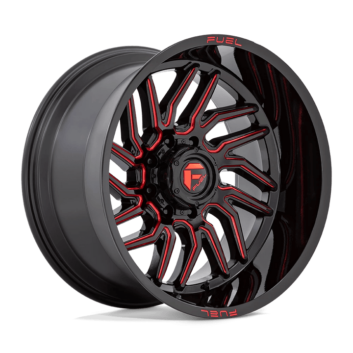 Fuel 1PC D808 HURRICANE Wheel | Gloss Black Milled Red Tint