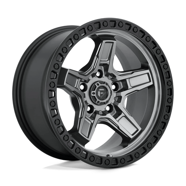 Fuel 1PC D698 KICKER Wheel | Matte Gun Metal Black Bead Ring