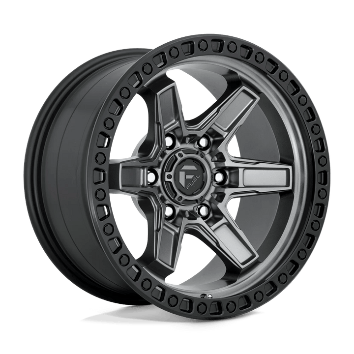 Fuel 1PC D698 KICKER Wheel | Matte Gun Metal Black Bead Ring