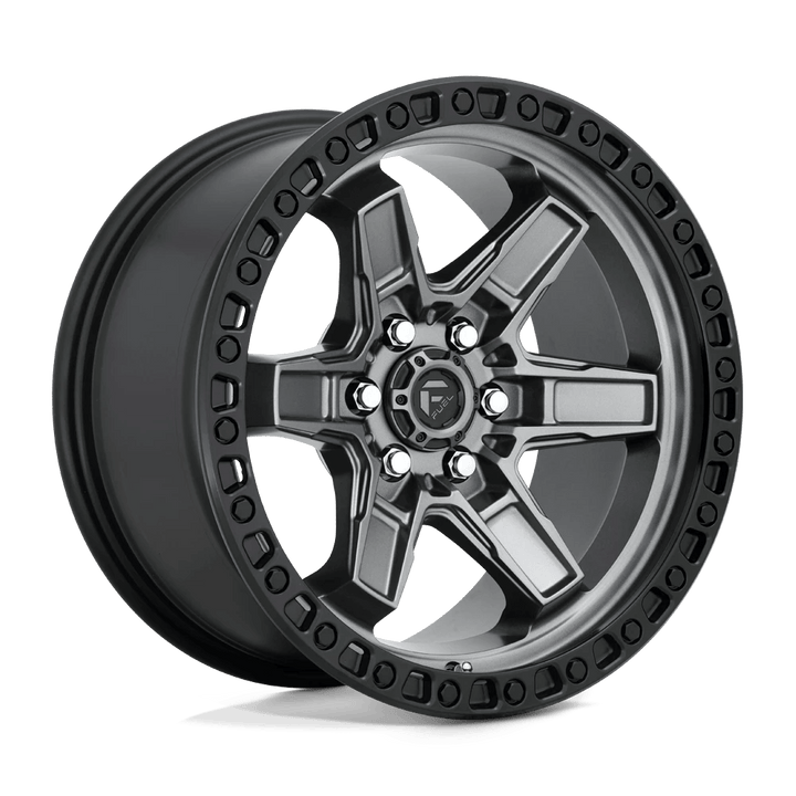 Fuel 1PC D698 KICKER Wheel | Matte Gun Metal Black Bead Ring