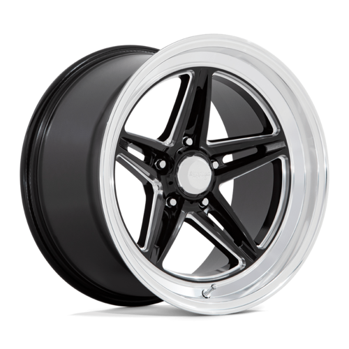 American Racing Vintage VN514 Groove 18x8 Gloss Black with Diamond Cut Lip Wheel