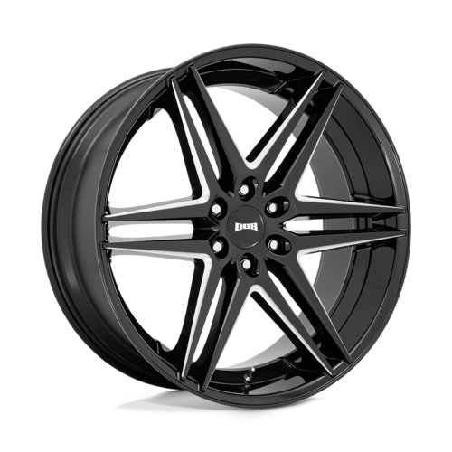 DUB 1PC Dirty Dog 24x10 Wheel with Glossy Black Milled Finish and 6x139.7 Bolt Pattern