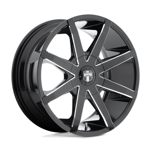 DUB 1PC PUSH 22x9.5 Inch Gloss Black Milled Wheel with 6x135/6x139.7 Bolt Pattern and 87.10 Center Bore