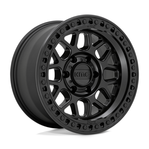 KMC GRS 18x9 Satin Black Wheel with 6x139.7 Bolt Pattern and +18 Offset