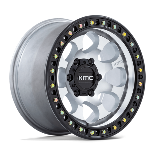 KMC KM550 RIOT SBL 17x9 Inch Satin Black Lip Machined Wheel with -12 Offset and 5x127 Bolt Pattern