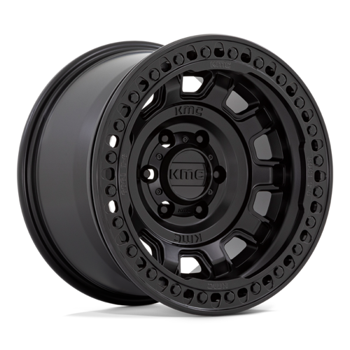 KMC KM236 TANK Beadlock Wheel - 17x9 Inches, Satin Black Finish, 5x127 Bolt Pattern, Offset -38