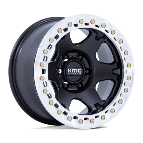 KMC KM238 VI Beadlock 17x9 Satin Black with Machined Ring Wheels