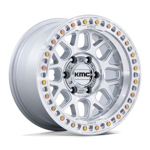KMC GRS 17x9 Inch Gloss Silver Machined Face Wheel (Part Number: KM54979050400)