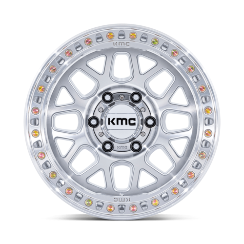 KMC GRS 17x9 Inch Gloss Silver Machined Face Wheel (Part Number: KM54979050400)