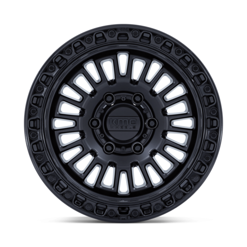 KMC KM554 Aztec 17x8.5 Matte Black with Gloss Black Lip Wheel