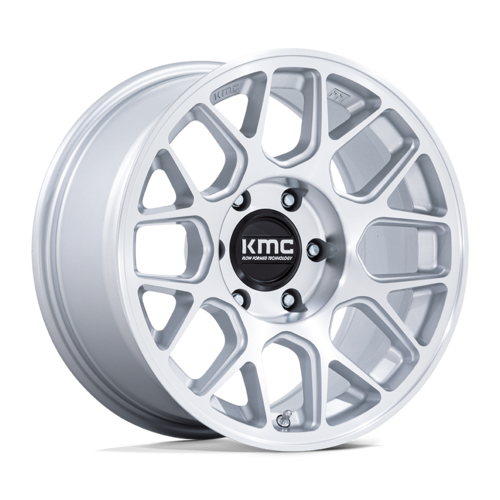 KMC Hatchet 17x8.5 Inch Off-Road Wheel with Gloss Silver Machined Face - Model KM730 HATCHET